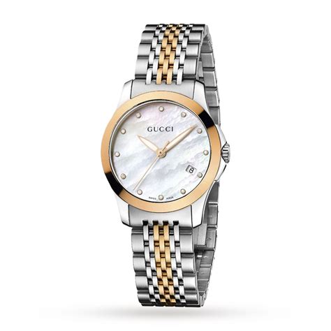 gucci g timeless gold plated and stainless steel ladies watch|Gucci g timeless watch price.